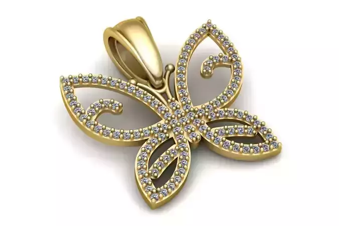 butterfly pendant 3D printable model  