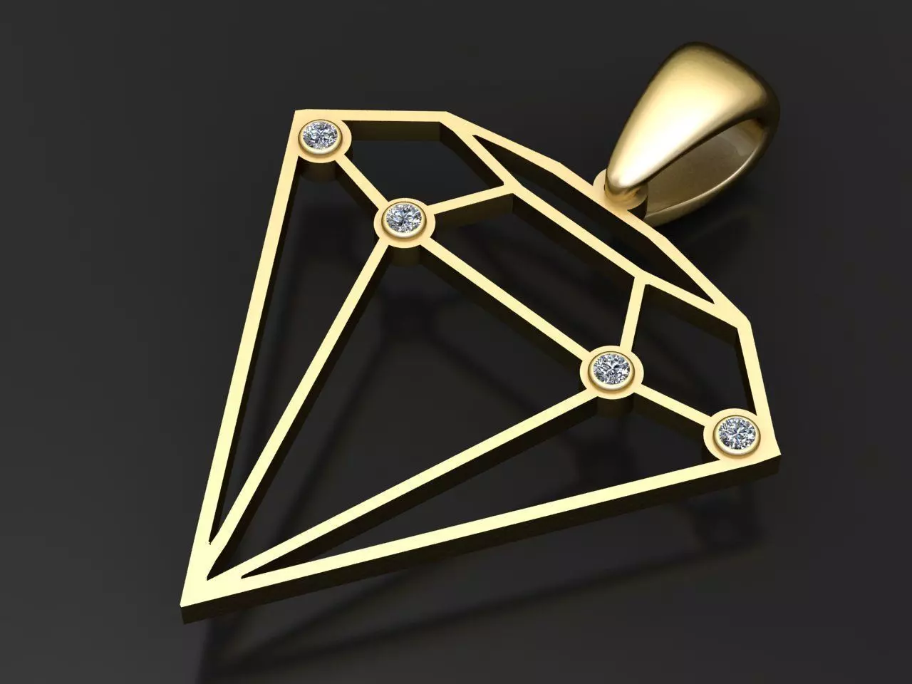 geometric pendant 3D printable model 3D print model