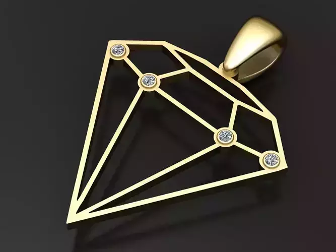 geometric pendant 3D printable model  3D print model