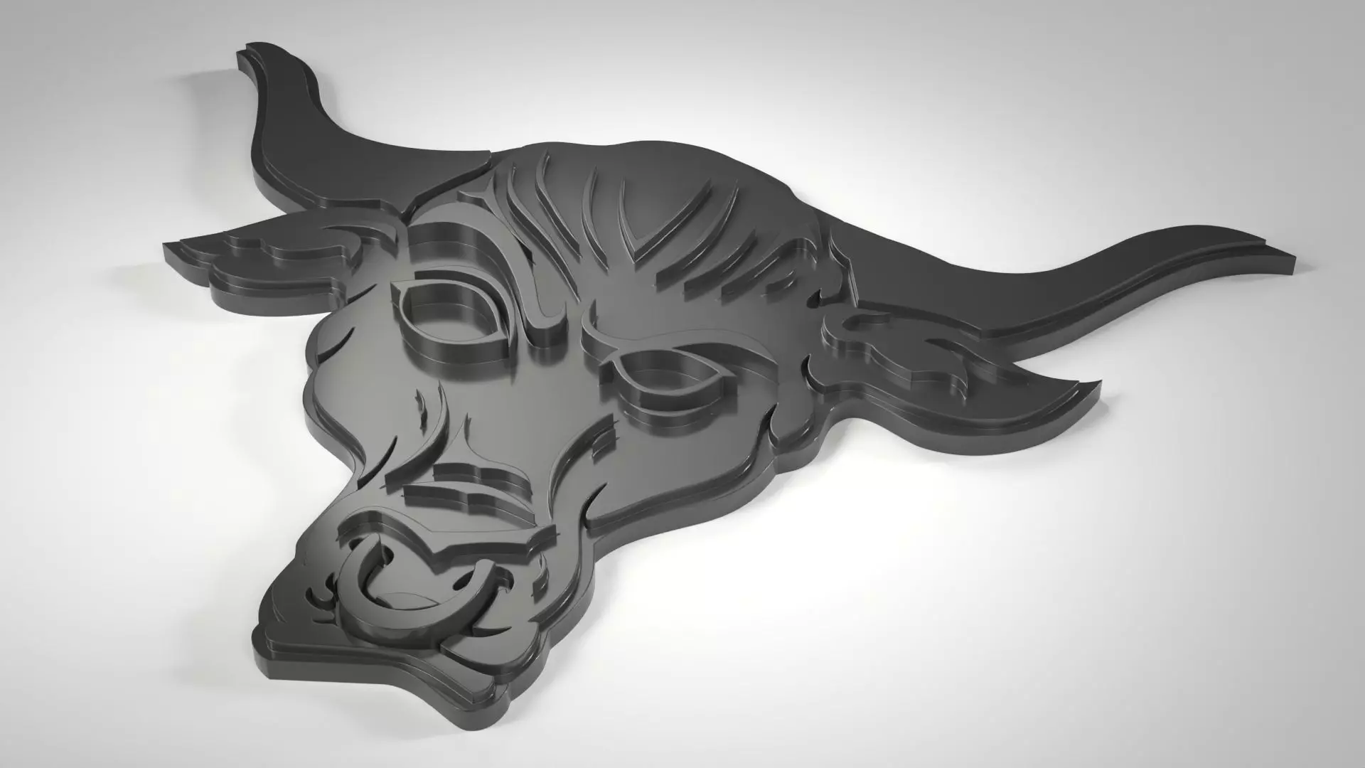 The Rock Bull Logo 3D print model_0
