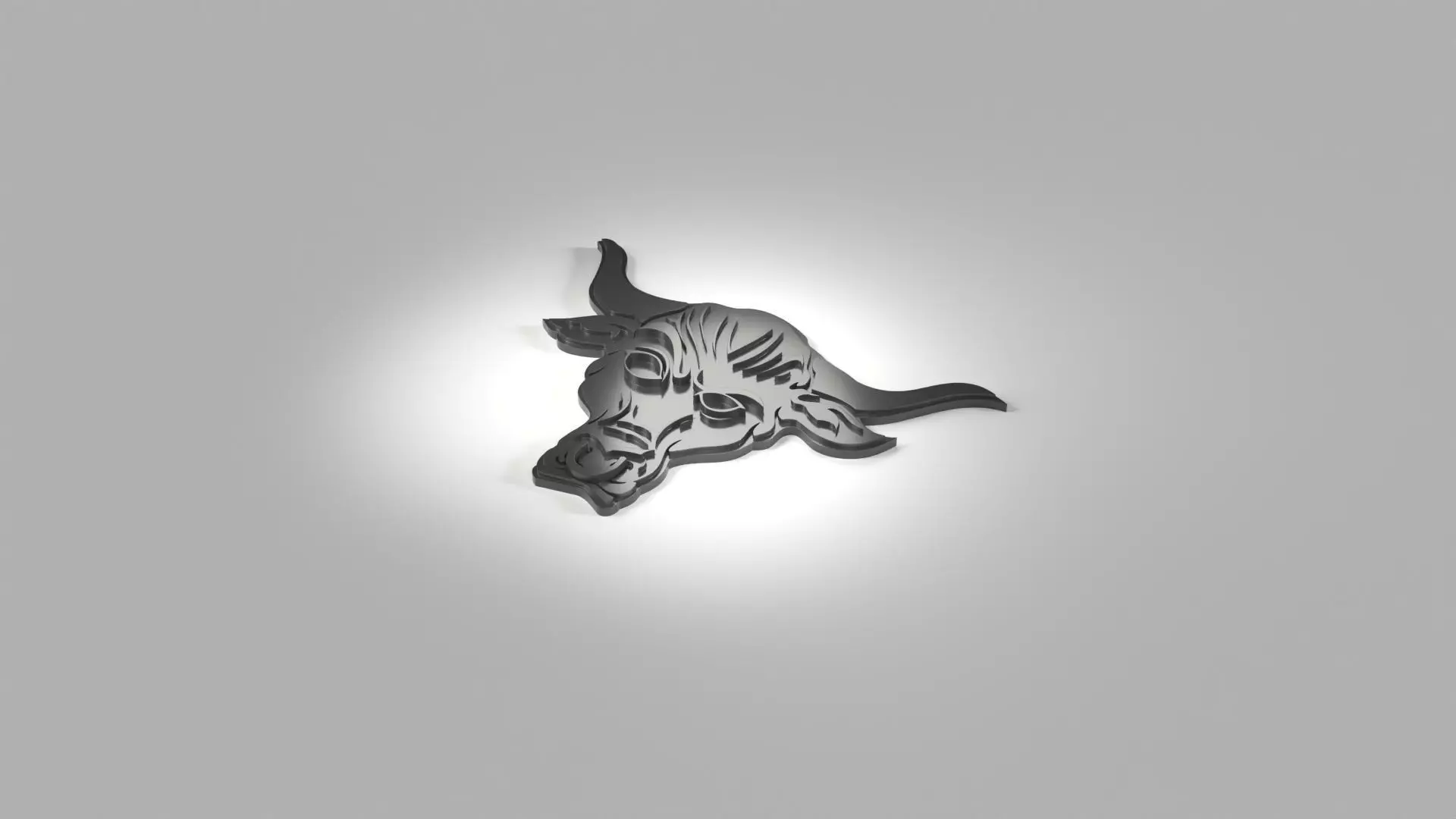 The Rock Bull Logo 3D print model_4