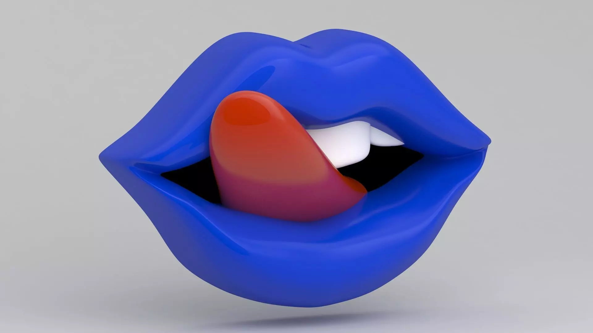 blue Tongue Licking 3D model_1