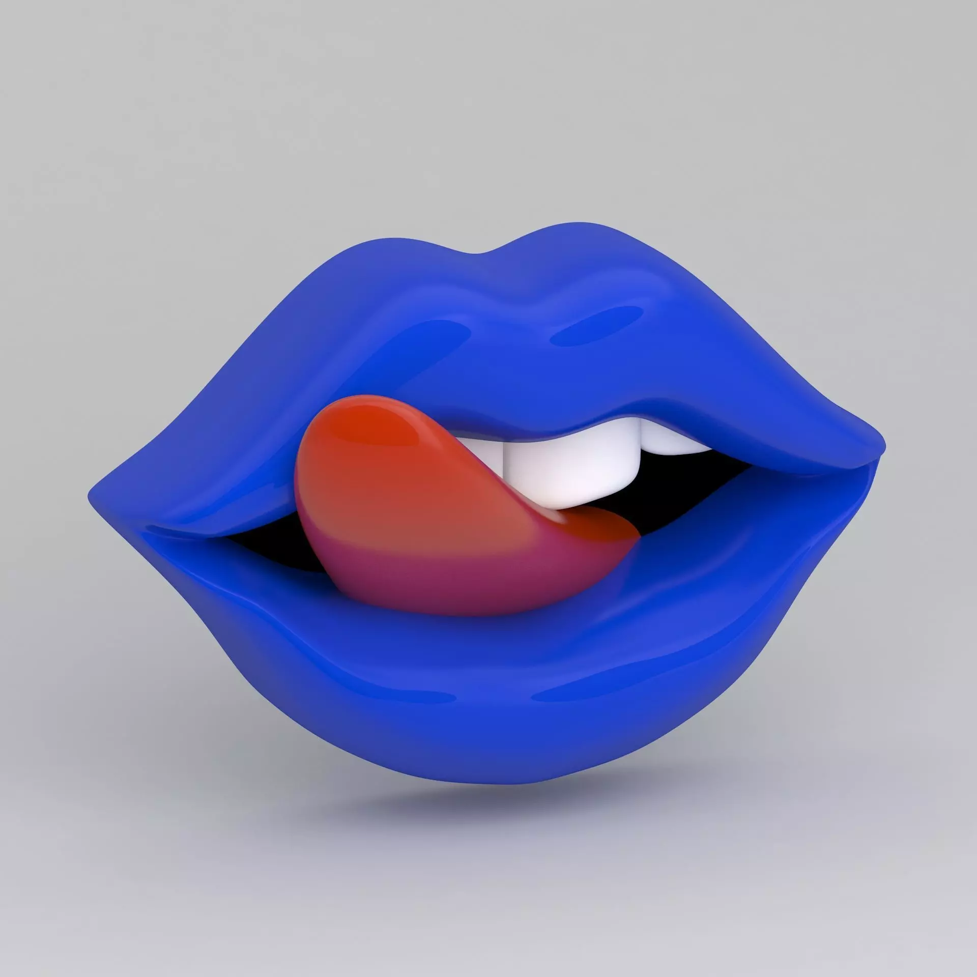 blue Tongue Licking 3D model_0