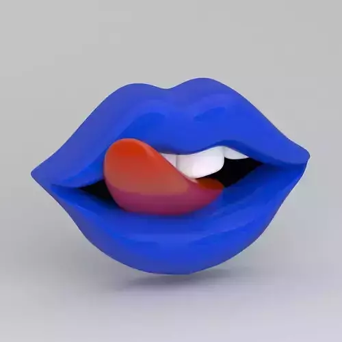 blue Tongue Licking 3D model