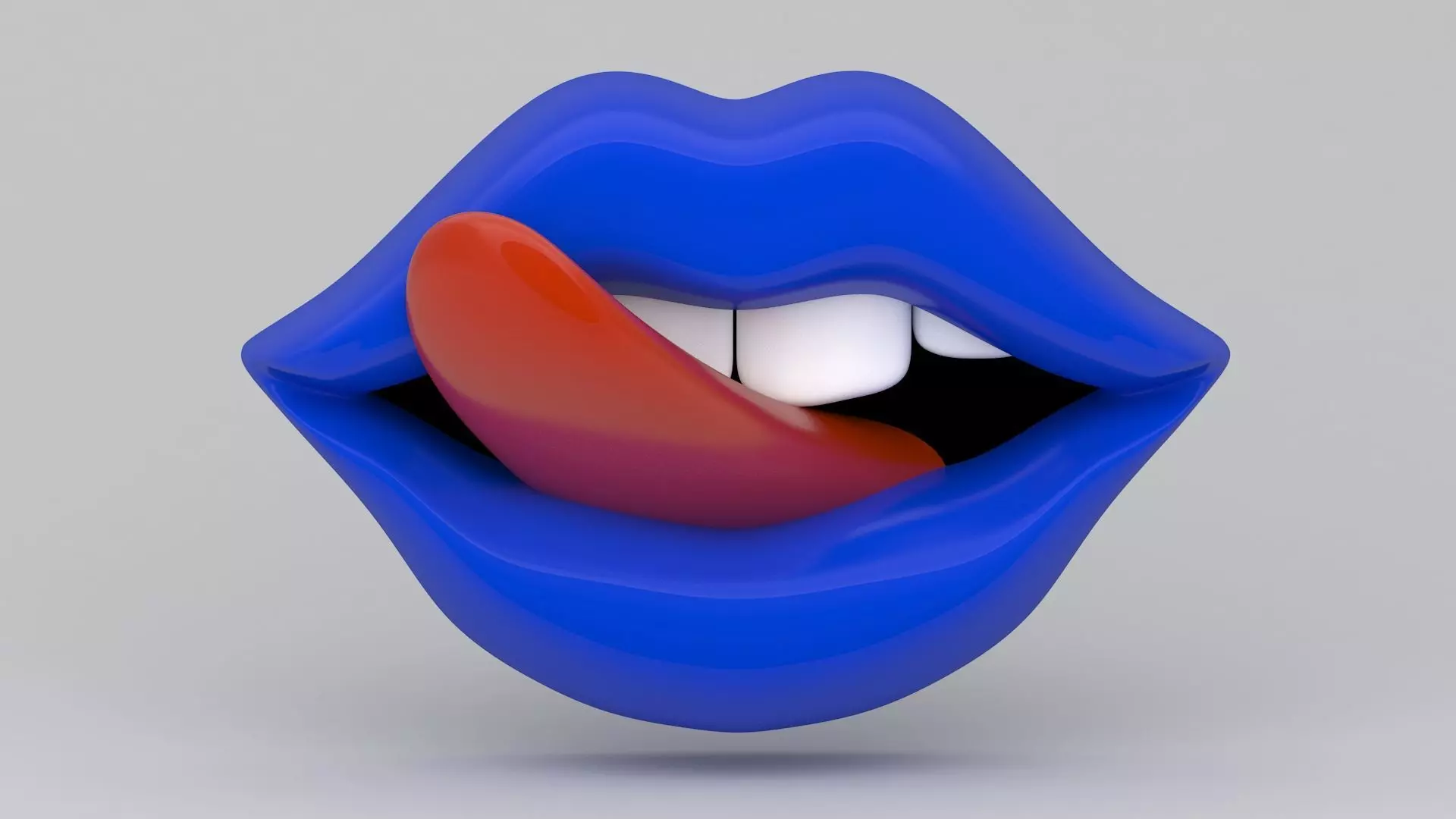 blue Tongue Licking 3D model_5