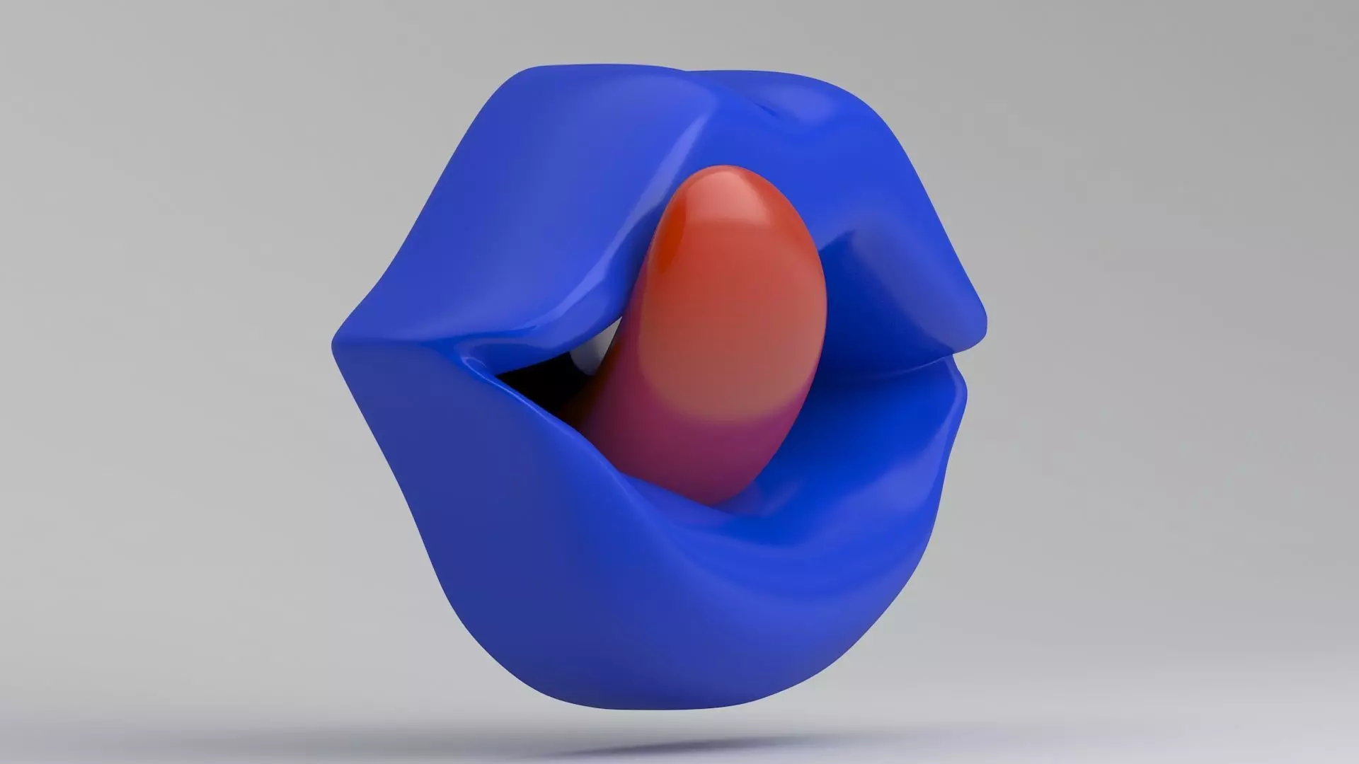 blue Tongue Licking 3D model_4