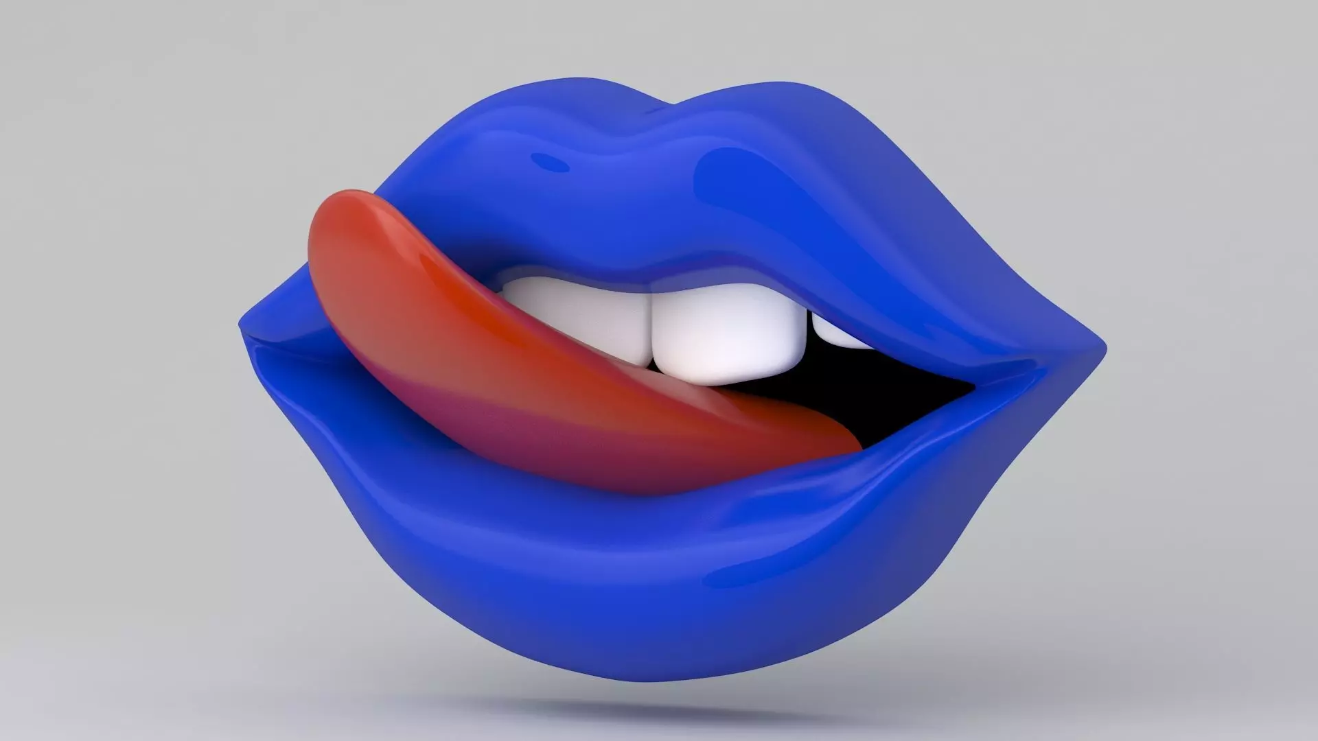 blue Tongue Licking 3D model_2