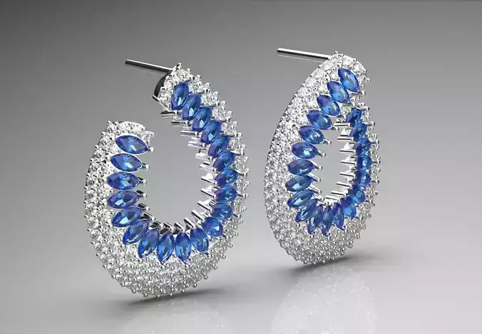 luxury jewelry earring je0107 3D print model