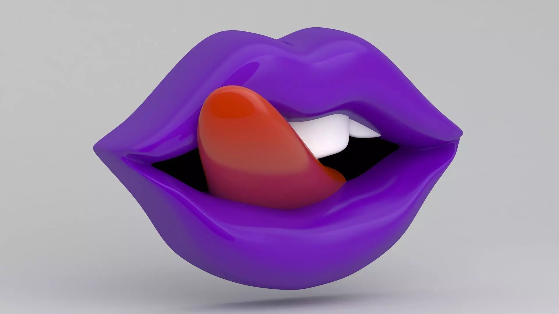 purple Tongue Licking 3D model_1