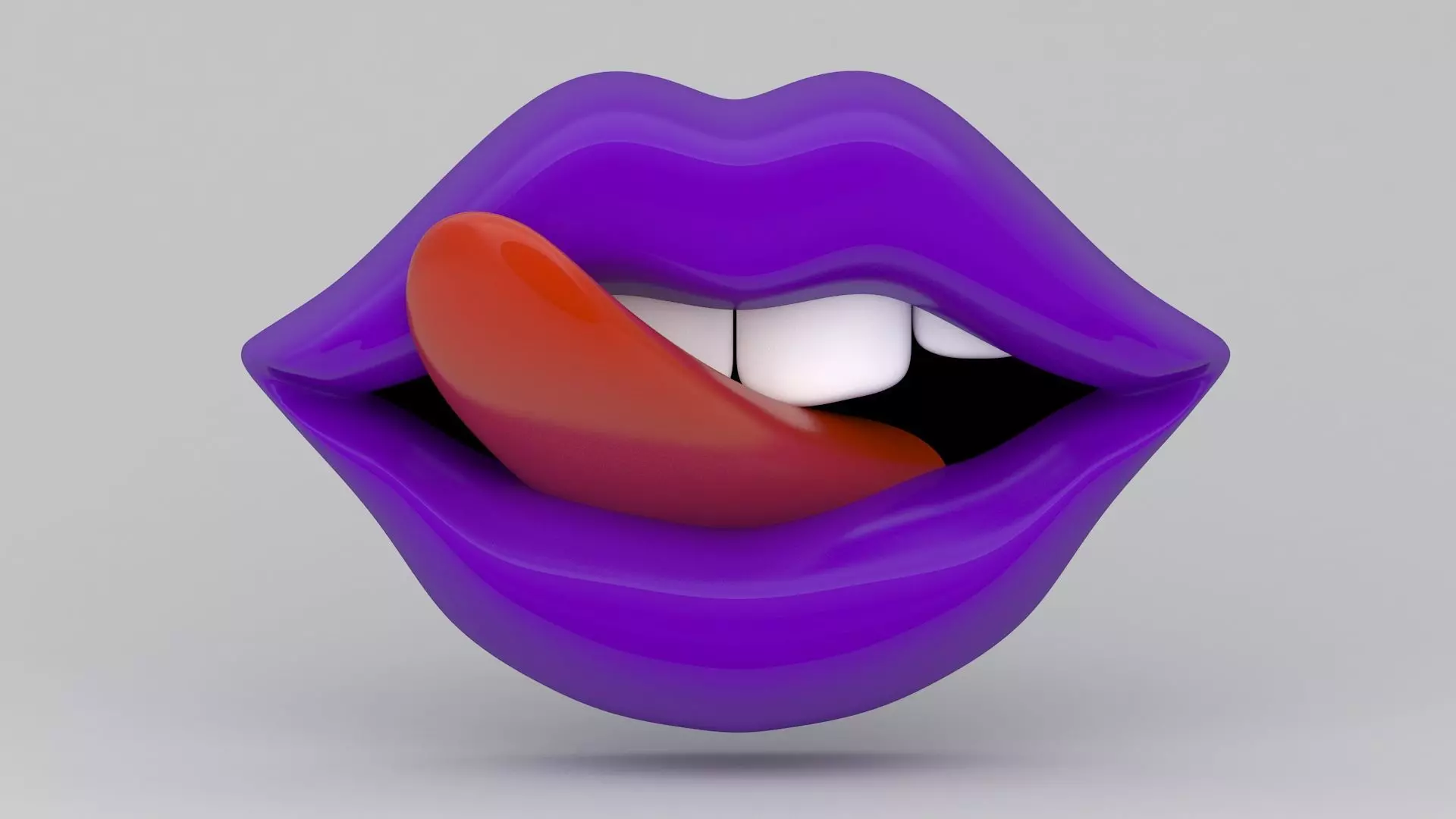 purple Tongue Licking 3D model_5