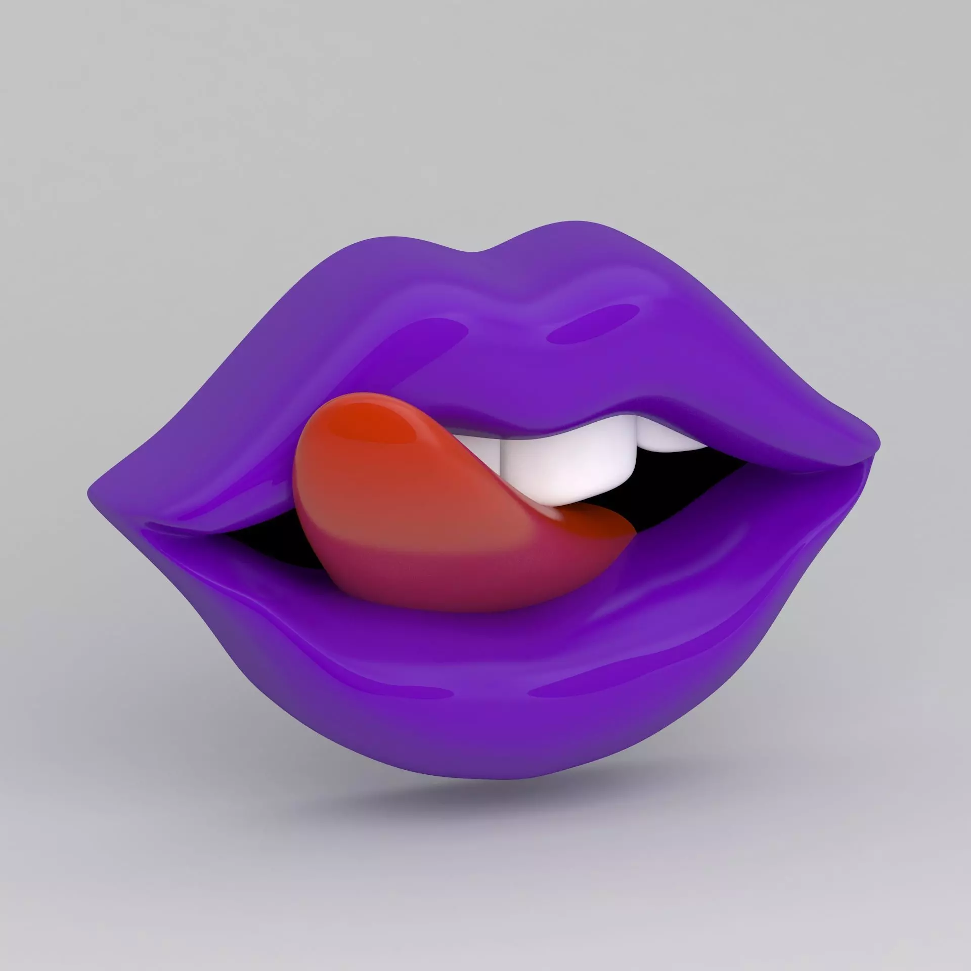 purple Tongue Licking 3D model_0