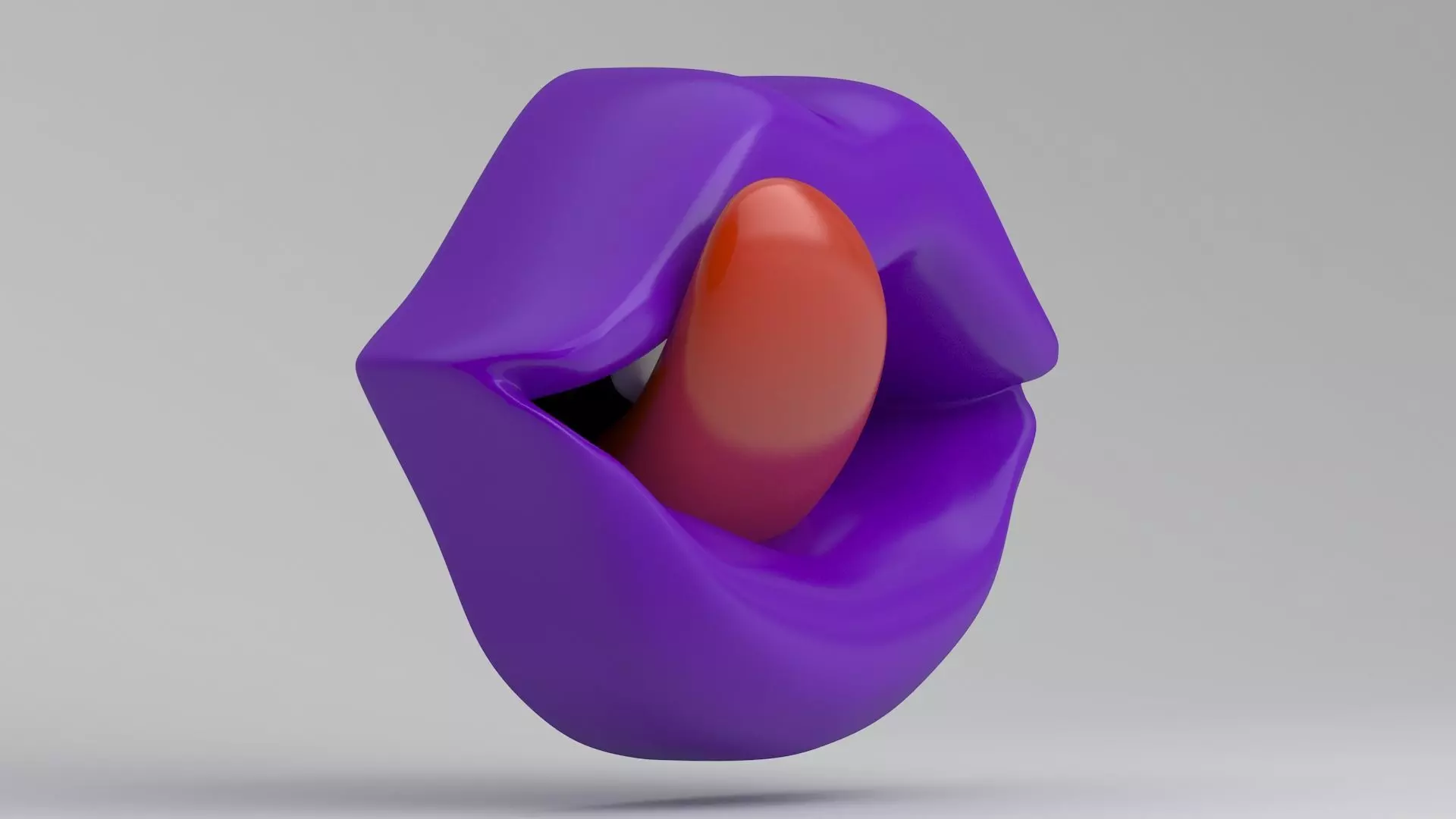 purple Tongue Licking 3D model_4