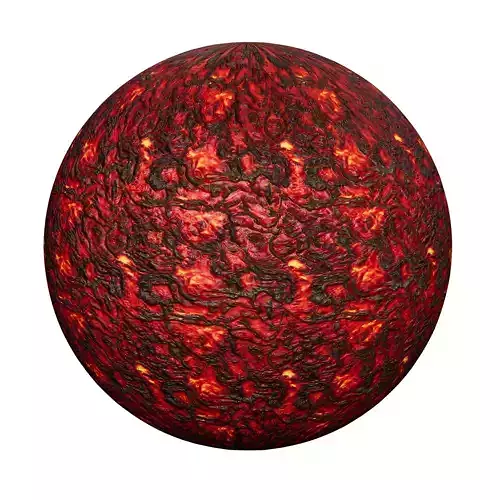 Volcanic Red Lava-Emissive Stylized SBSAR Texture - 8K PBR Maps
