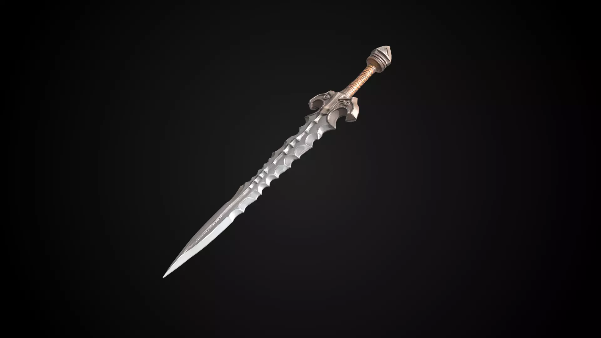 Stylized Orc Sword - Rustfang - Game Ready Free 3D model_6