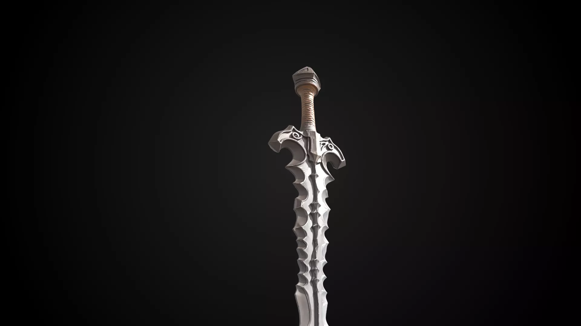 Stylized Orc Sword - Rustfang - Game Ready Free 3D model_4