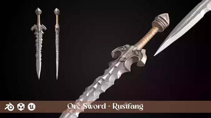 Stylized Orc Sword - Rustfang - Game Ready Free 3D model Stylized Orc Sword - Rustfang - Game Ready Free 3D model