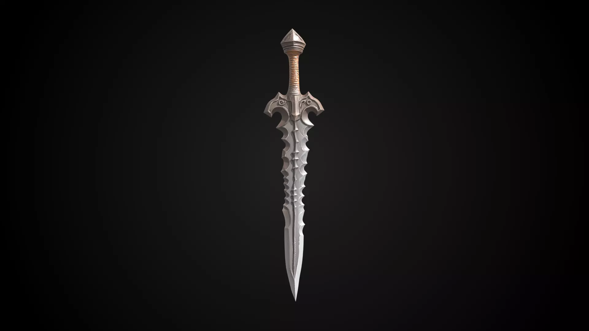 Stylized Orc Sword - Rustfang - Game Ready Free 3D model_1