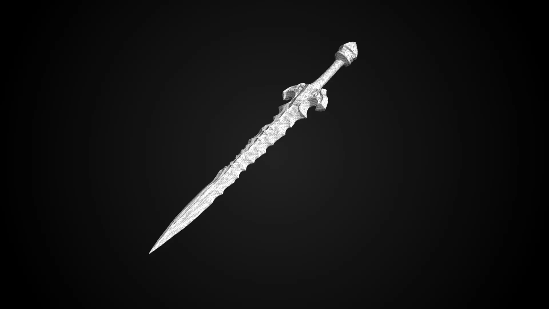 Stylized Orc Sword - Rustfang - Game Ready Free 3D model_7