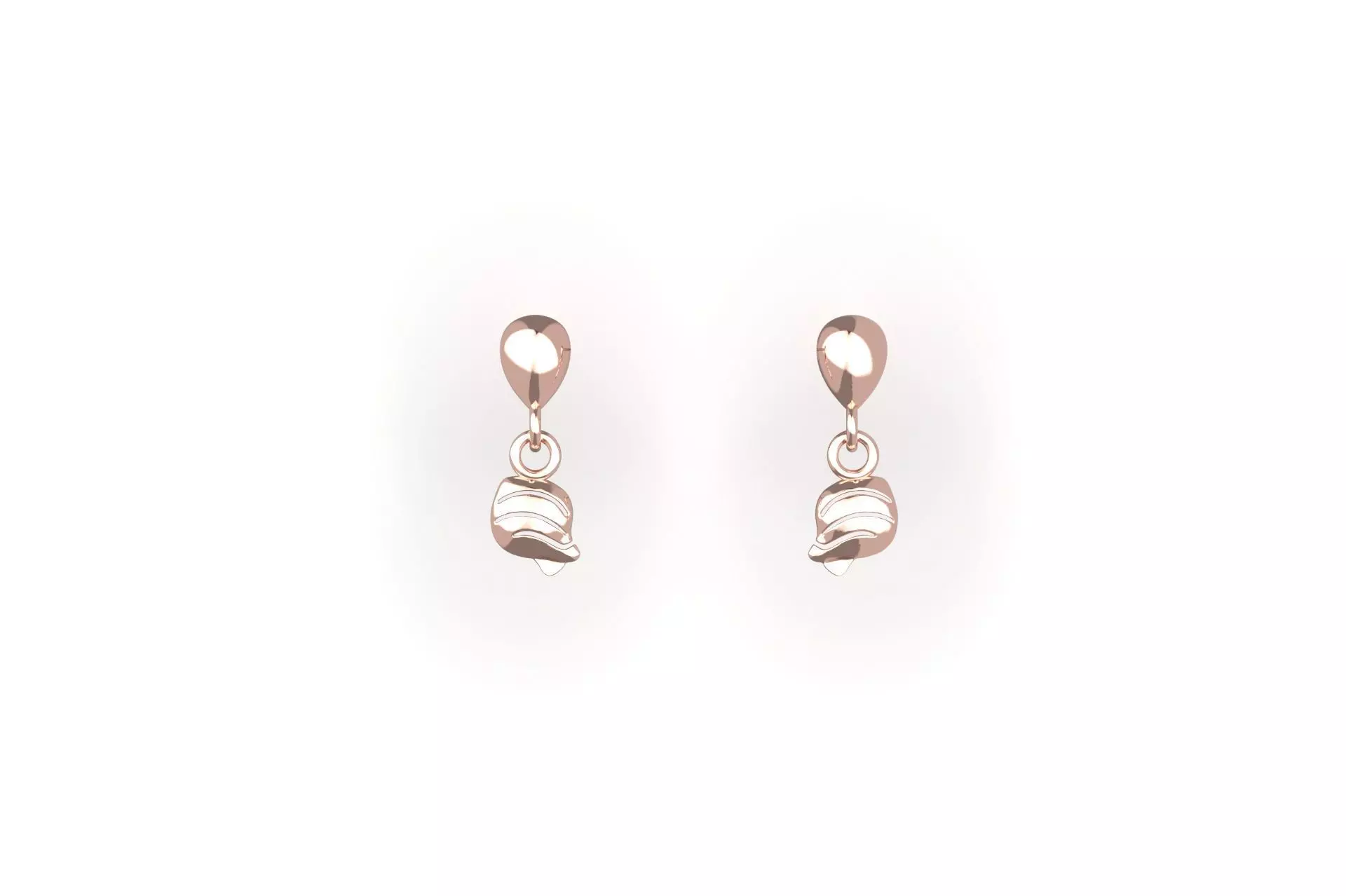 Ocenic Animal Stud and Dangling Earring Pack - Conch Shell 3D print model_11