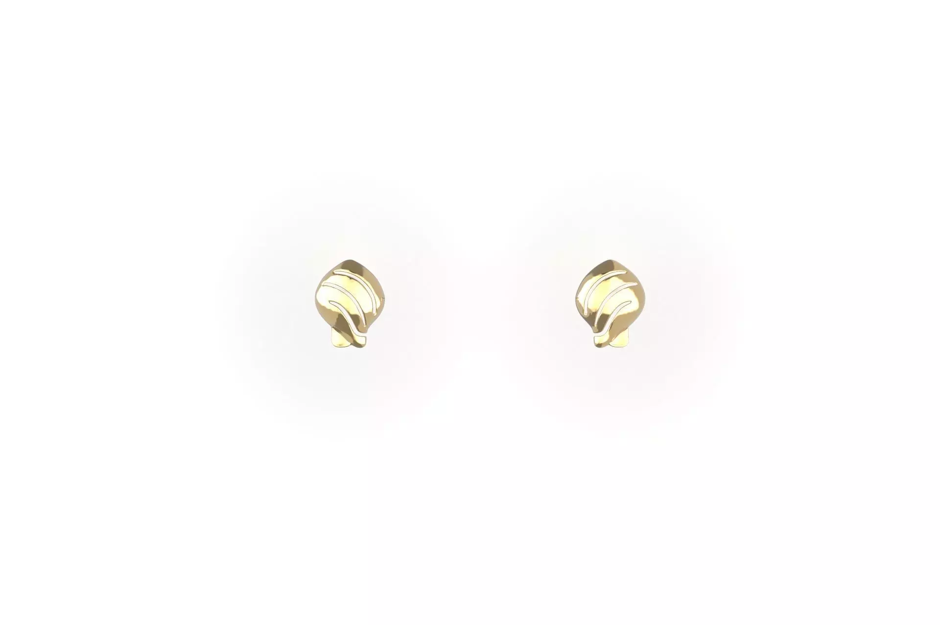 Ocenic Animal Stud and Dangling Earring Pack - Conch Shell 3D print model_2