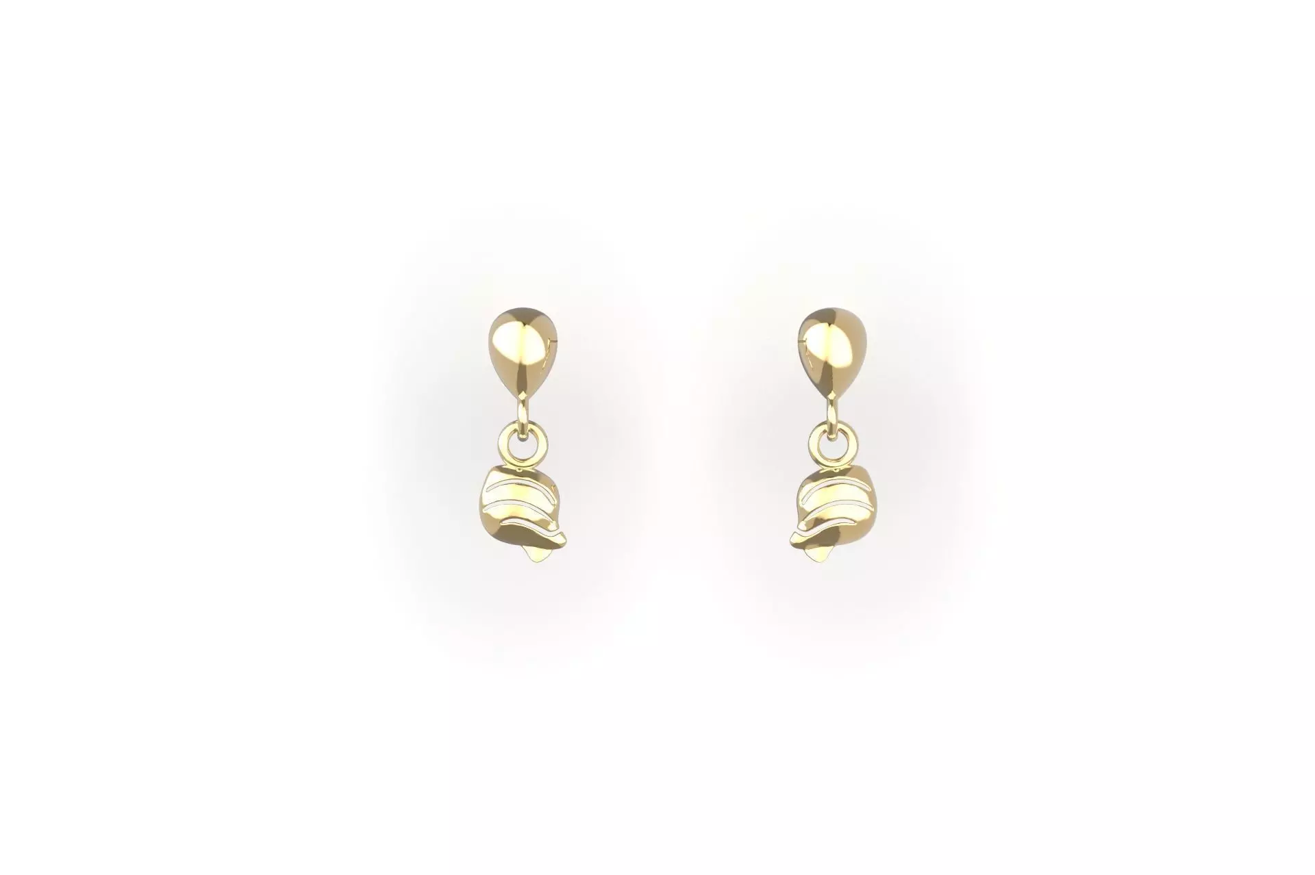 Ocenic Animal Stud and Dangling Earring Pack - Conch Shell 3D print model_5