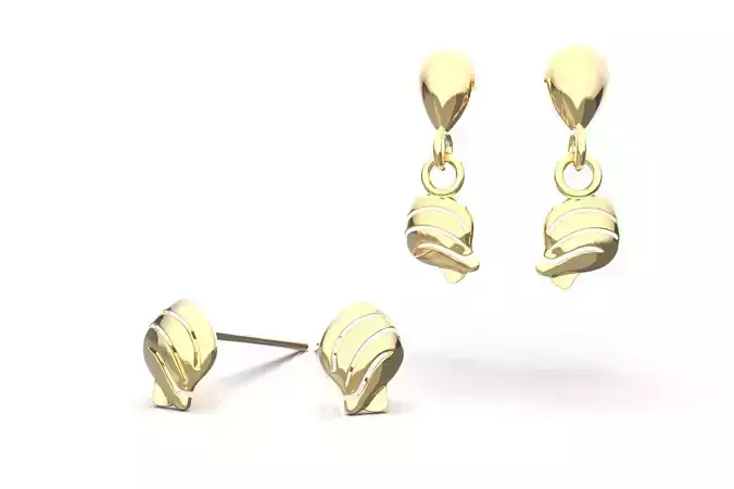 Ocenic Animal Stud and Dangling Earring Pack - Conch Shell