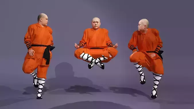 Realistic Eastern Monk Shi Yongxin the Abbot of Shaolin Temple 3D model
