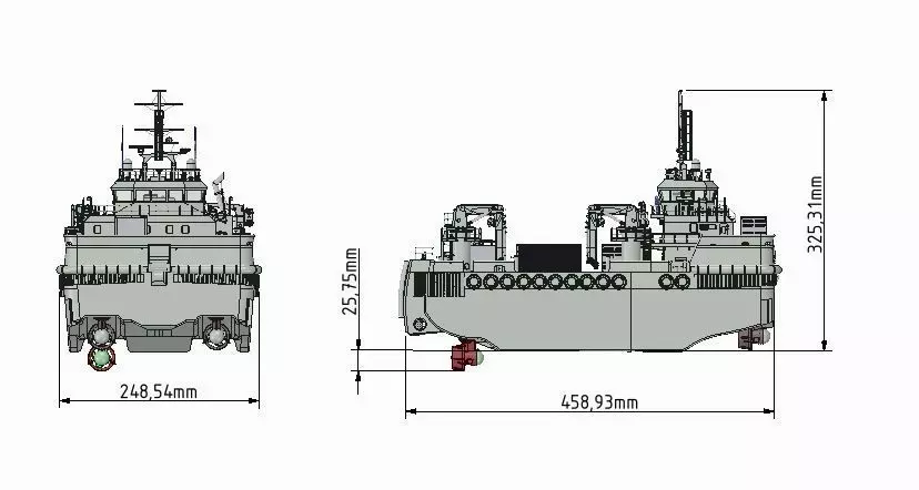 UNIVERSAL ARBEITSSCHIFF WORKBOAT SERVICE VESSEL 3D print model_11