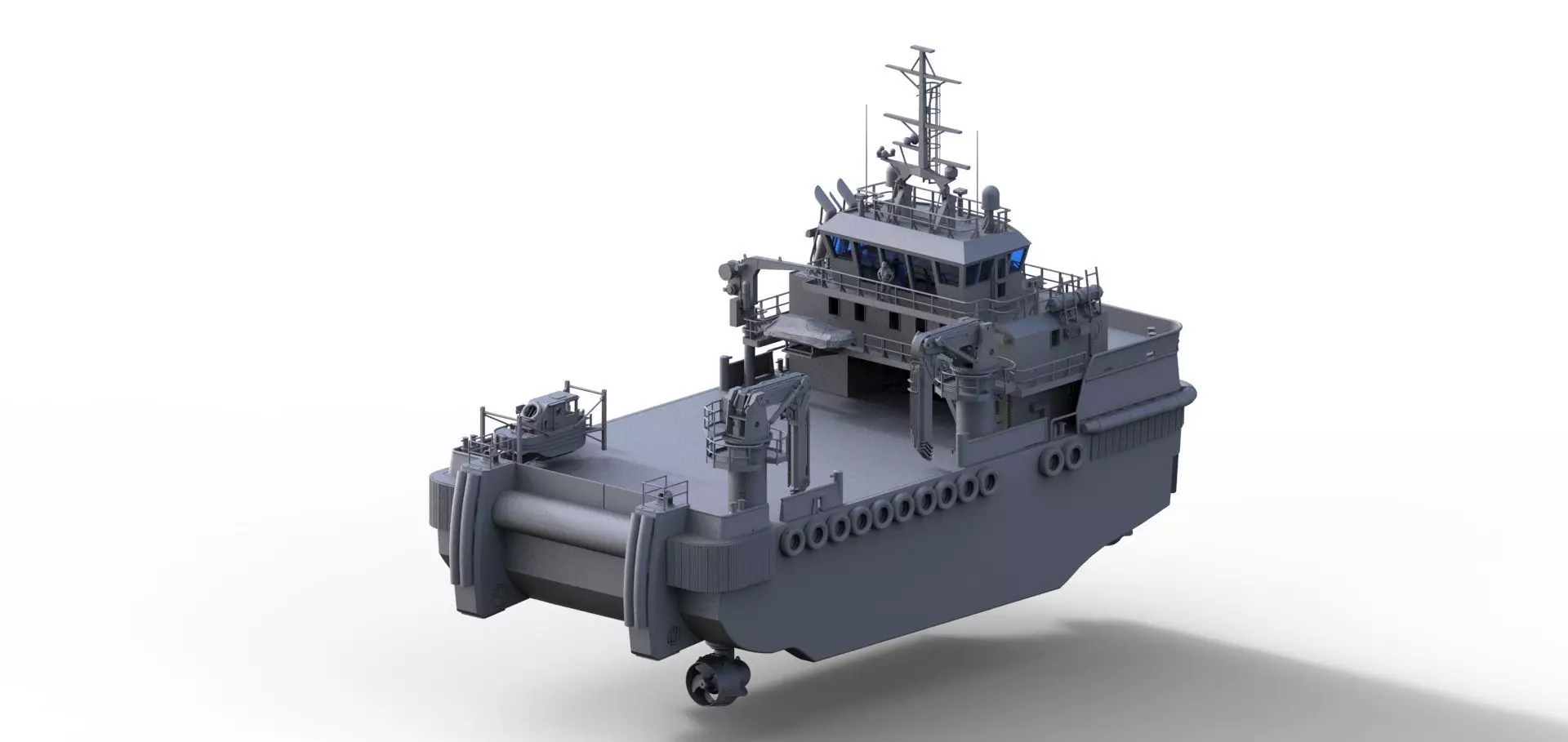 UNIVERSAL ARBEITSSCHIFF WORKBOAT SERVICE VESSEL 3D print model_3