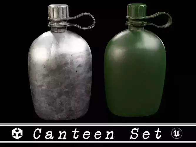 Canteen Set  Low-poly 3D model