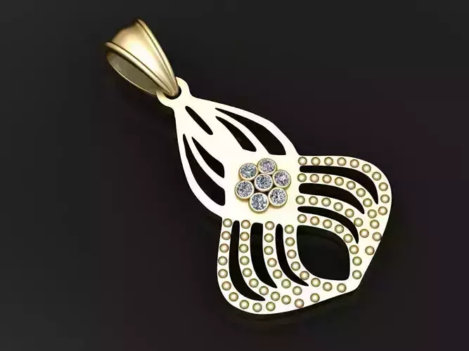 3D GOLD PENDANT