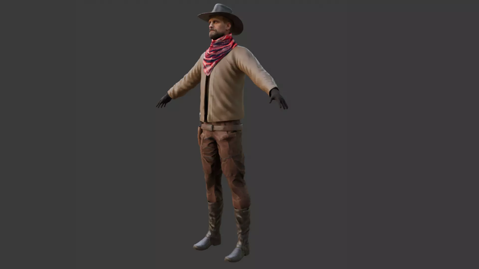 Realistic 3D Cowboy Character  3D model_3