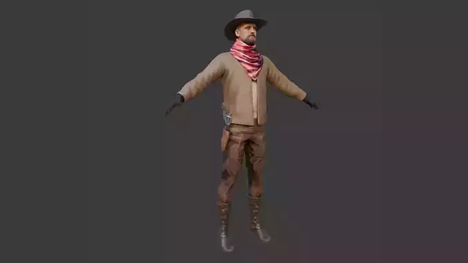 Realistic 3D Cowboy Character 