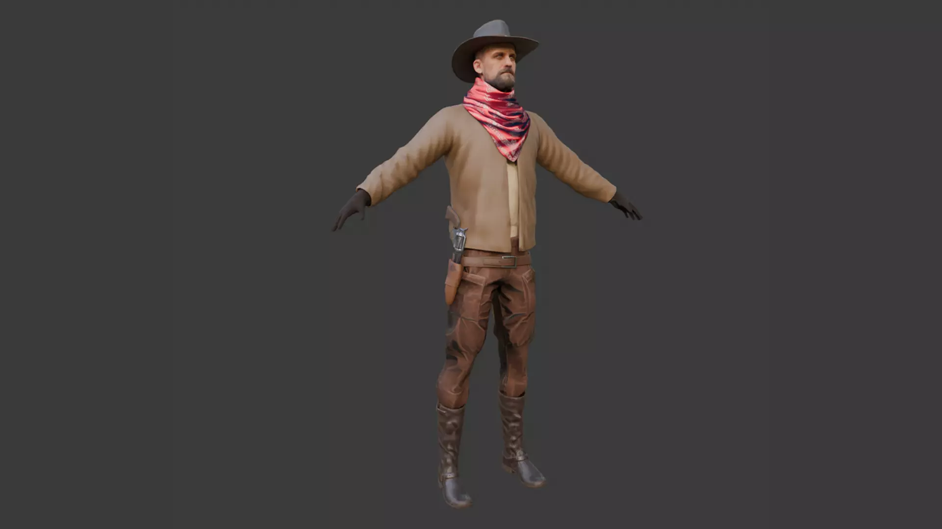 Realistic 3D Cowboy Character  3D model_0