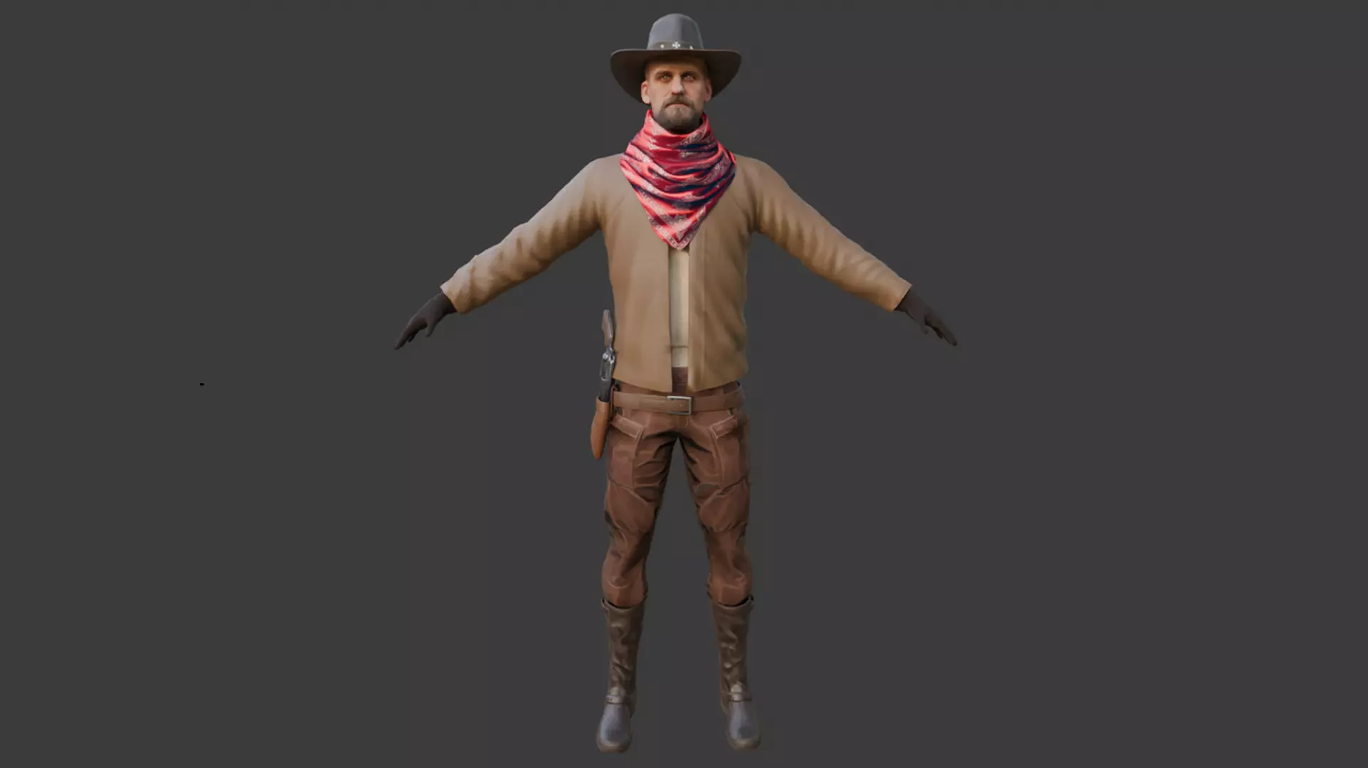 Realistic 3D Cowboy Character  3D model_2