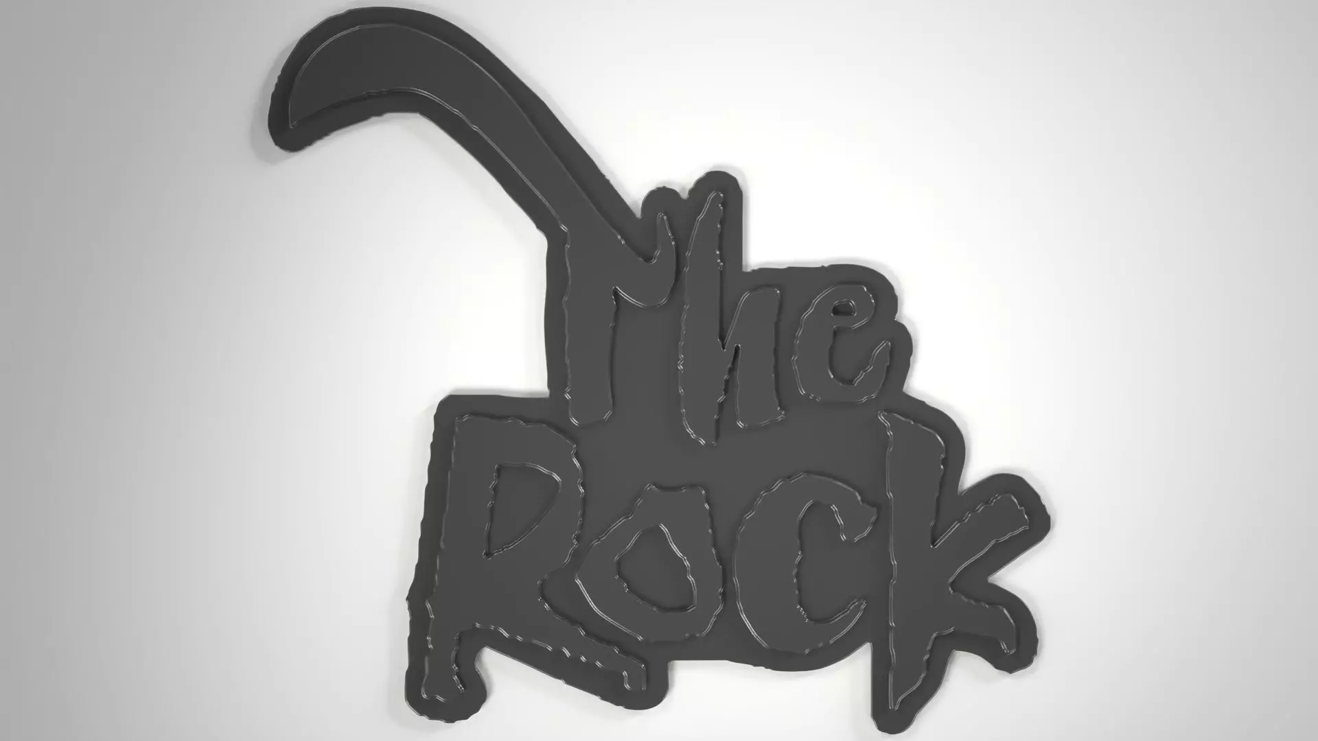 The Rock Logo 3D print model_2