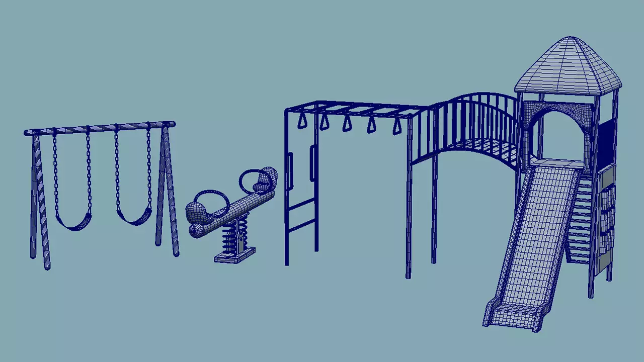 Playground Set 3D model_1