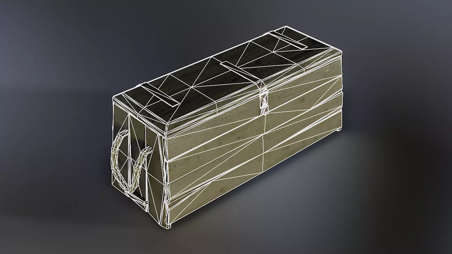 Small Chest Low-poly 3D model_4