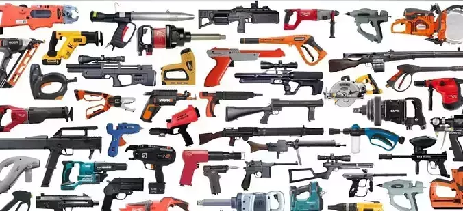 Pew Pew Pack Gun Kit bash 3D model