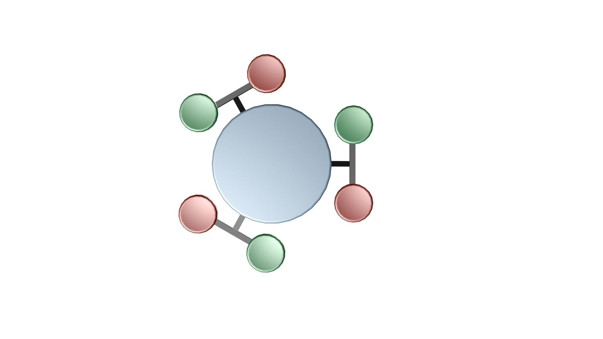 Rounded Table with Chairs Low-poly 3D model_1