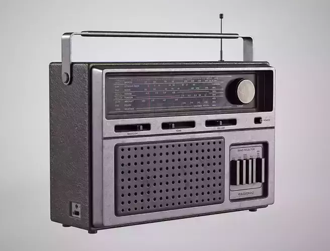Vintage Portable Radio - Retro Radio Player Gameready Low-poly 3D model