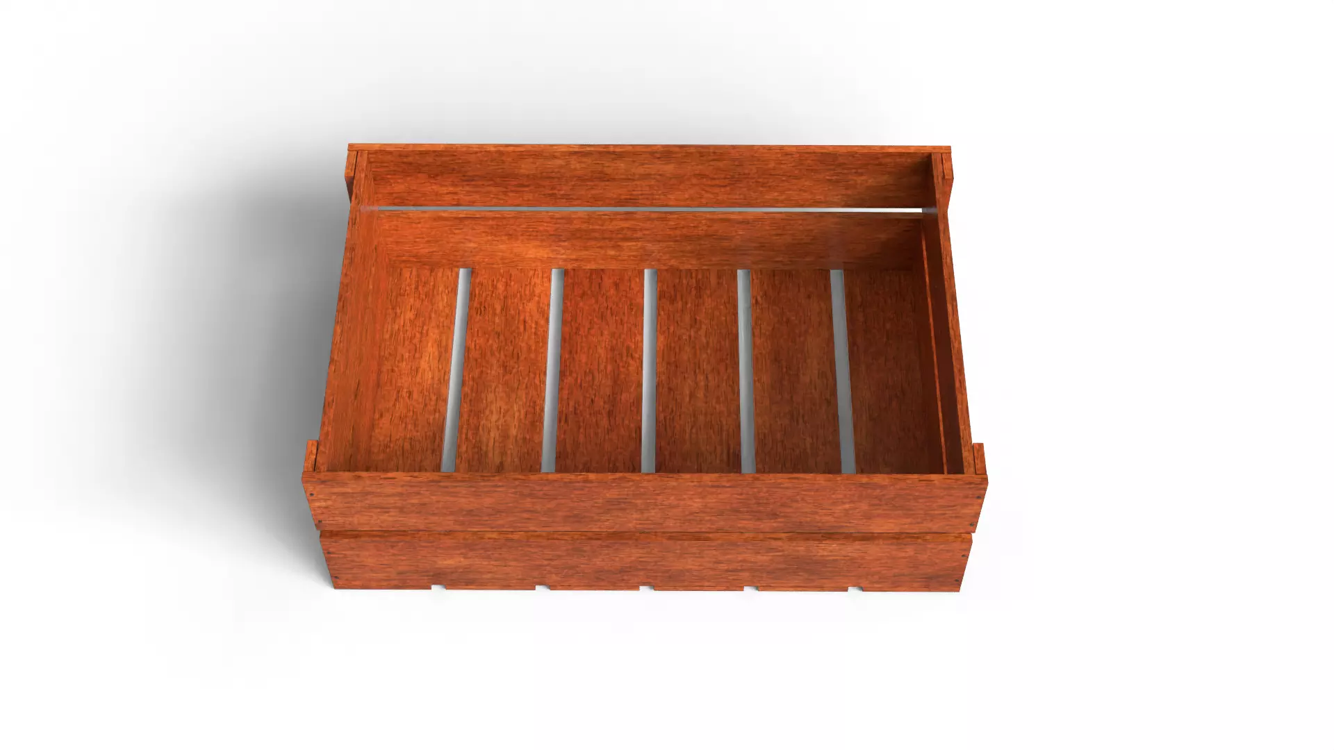 Open Wooden Crate Low-poly 3D model_1
