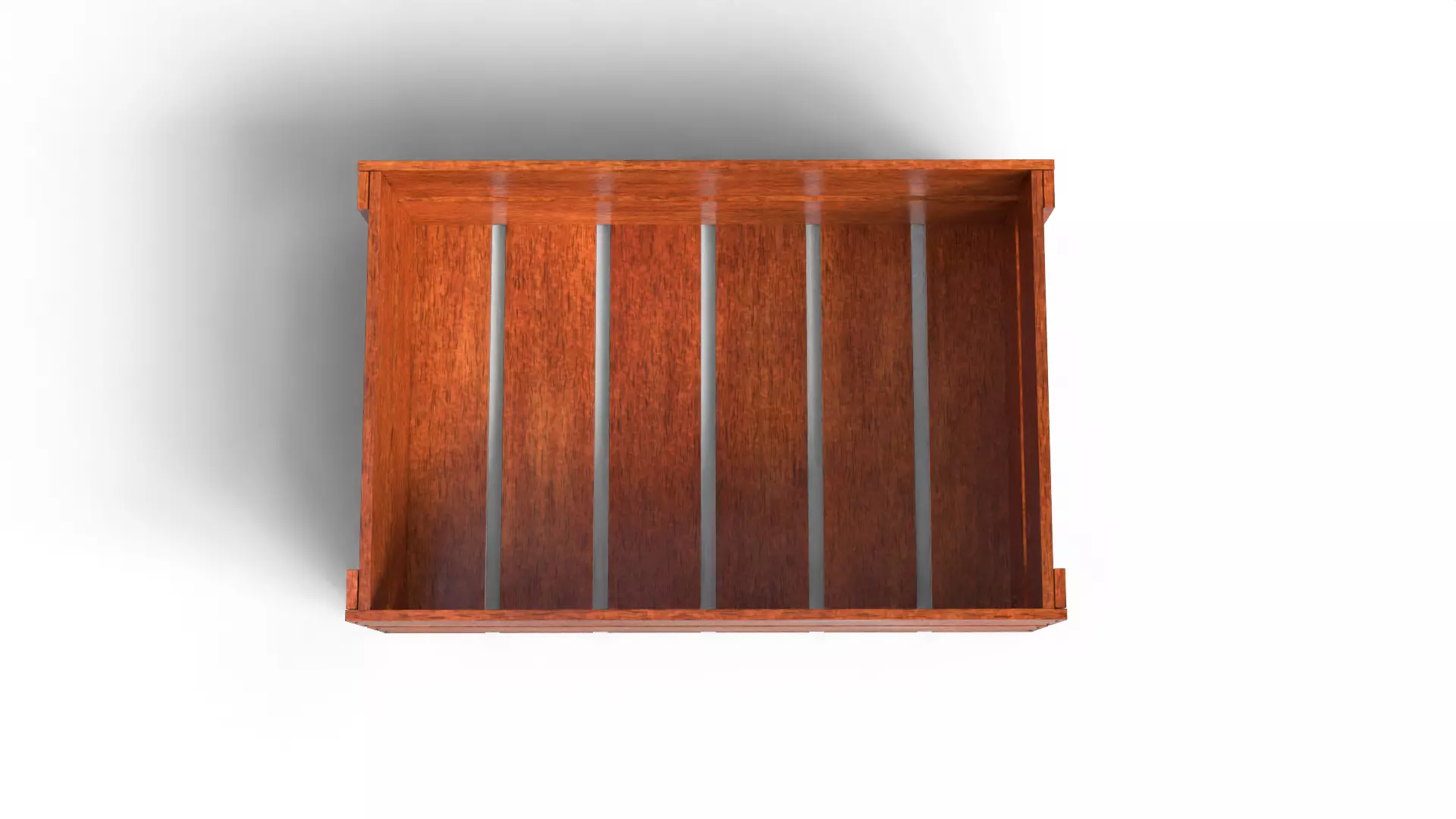 Open Wooden Crate Low-poly 3D model_4