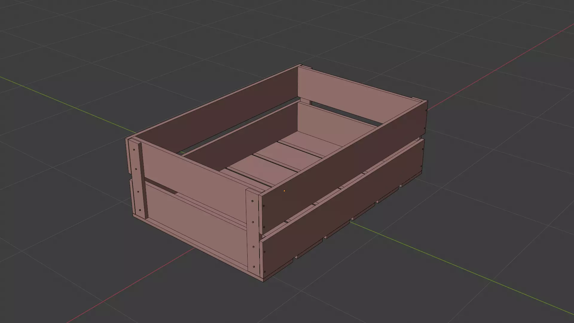 Open Wooden Crate Low-poly 3D model_8