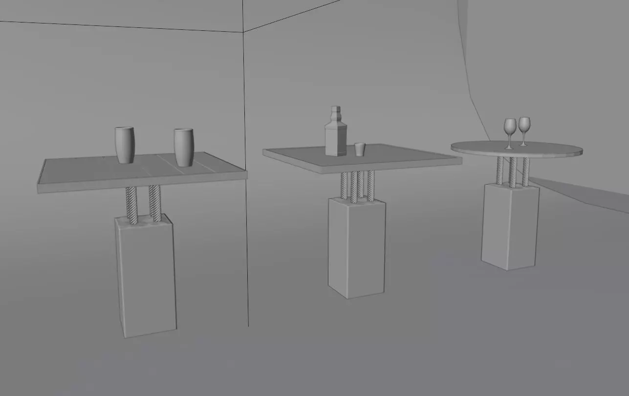 Hard Table for coffee and beer 3D model_4
