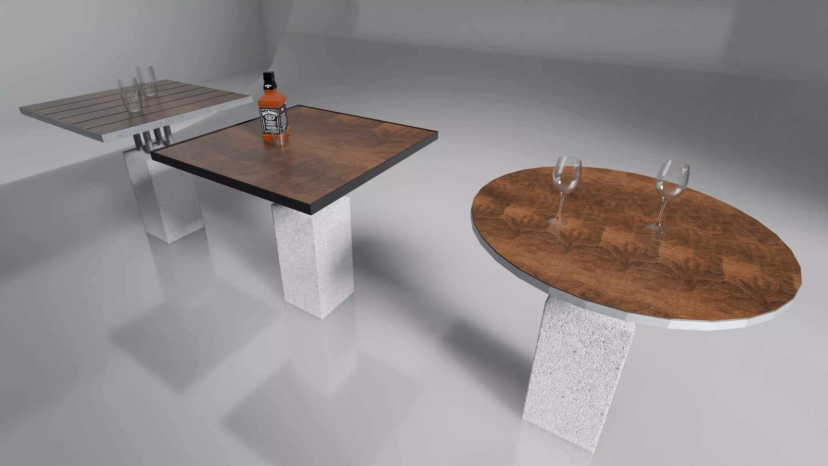 Hard Table for coffee and beer 3D model_3