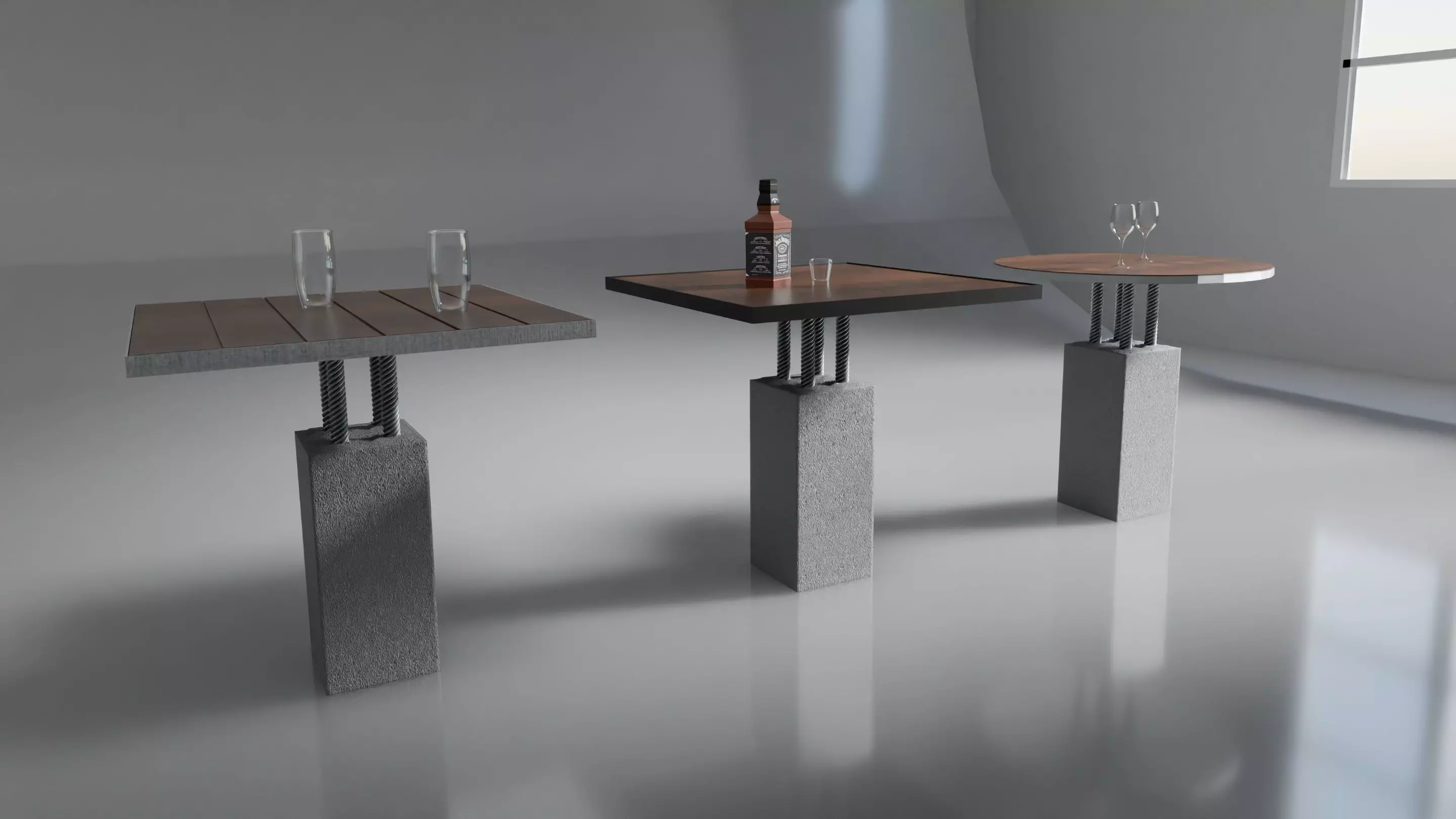 Hard Table for coffee and beer 3D model_0