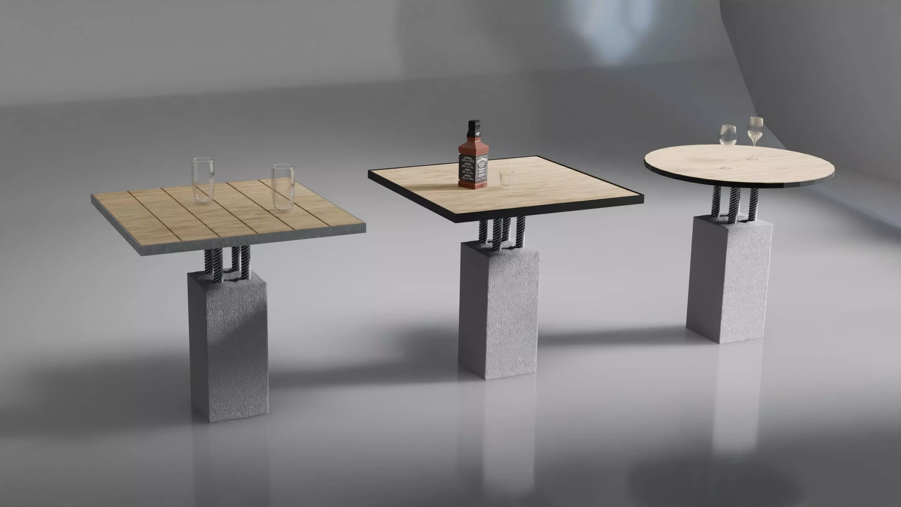 Hard Table for coffee and beer 3D model_2