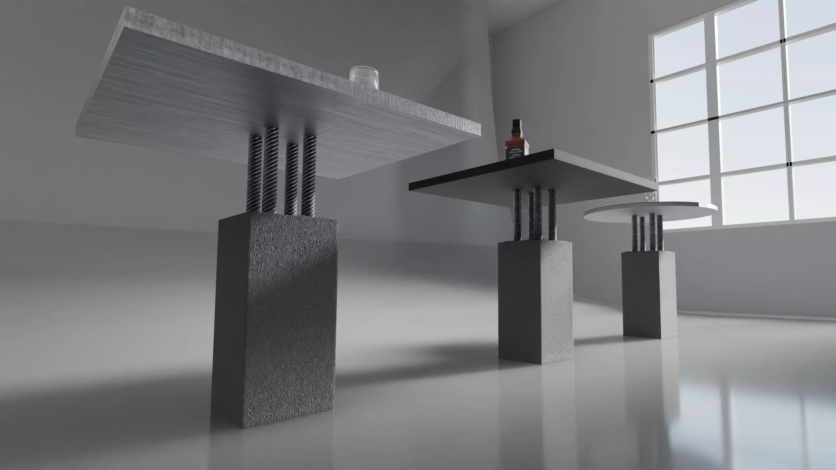 Hard Table for coffee and beer 3D model_1