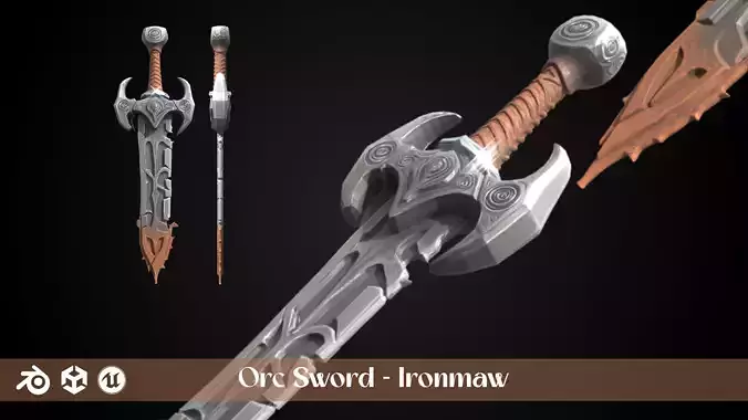 Stylized Orc Sword - Ironmaw - Game Ready